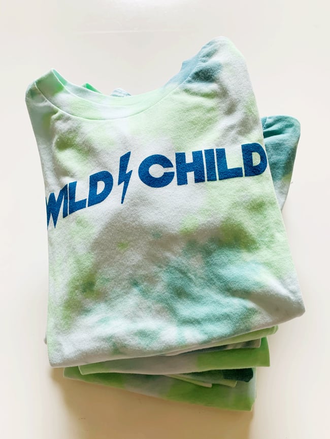 Wonderland Apparel — Blue and Green Tie Dye Short Sleeved T-Shirt