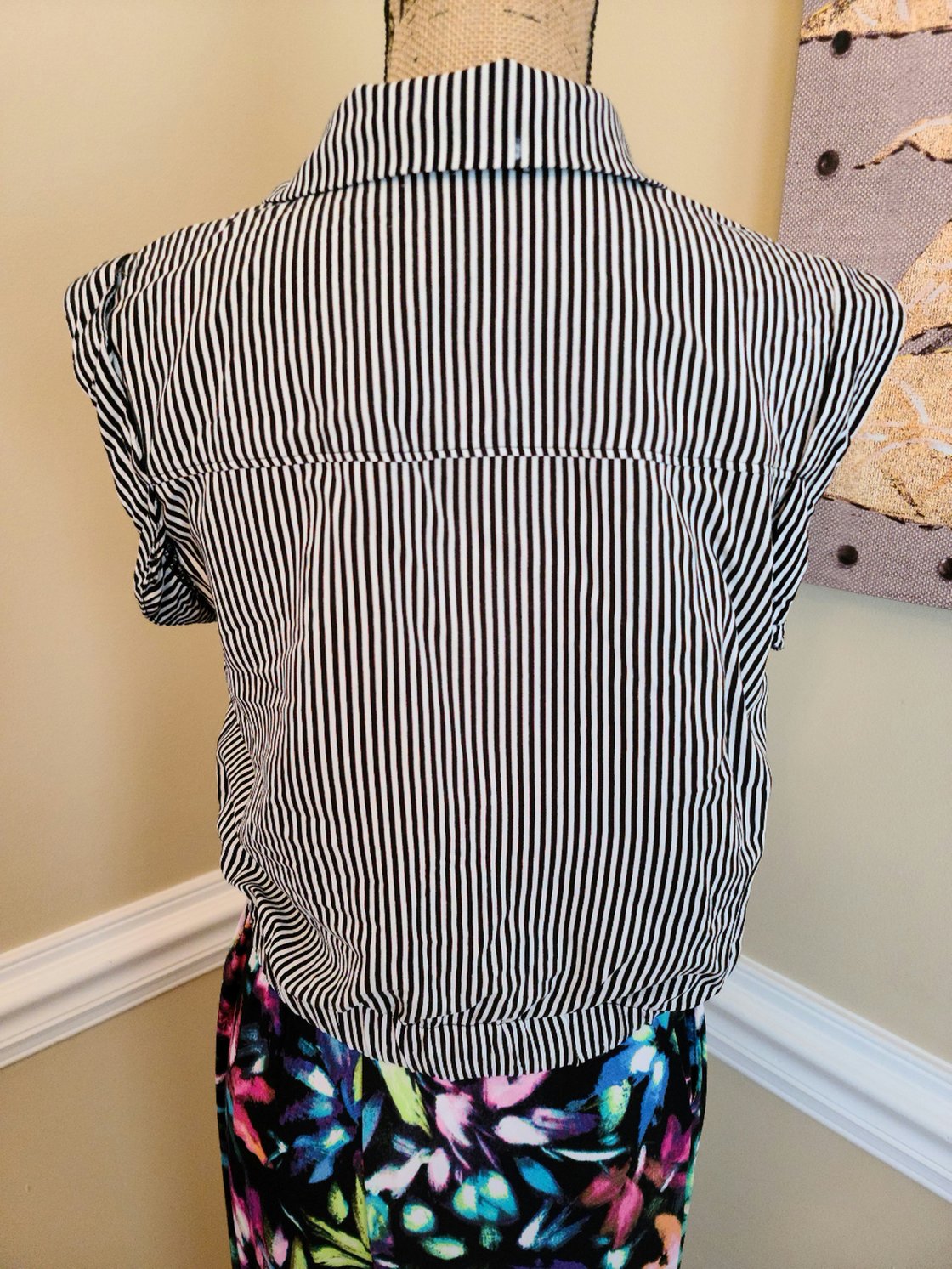 Image of Striped Sleevless Top