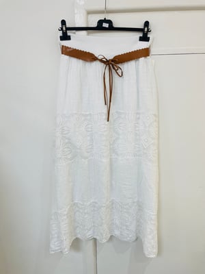 Image of BoHo Lace Maxi Skirt With Belt