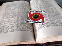 Image 3 of 25 PACK: 3" STICKERS -- WEATHER IS HAPPENING ADHESIVE EMBLEMS