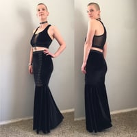 Image 2 of Velvet Lace-up Mermaid Skirt