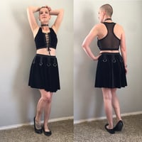 Image 2 of Velvet Lace-up Crop Top 