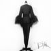 Image of Black Sheer Selene Ostrich Dressing Gown 10% OFF DISCOUNT CODE: FEMMEFATALE