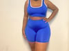 Dark Blue Sleeveless Two Piece 