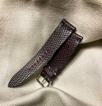 Image 1 of Russian Grain Shell Cordovan unlined classic watch strap with stop stitch