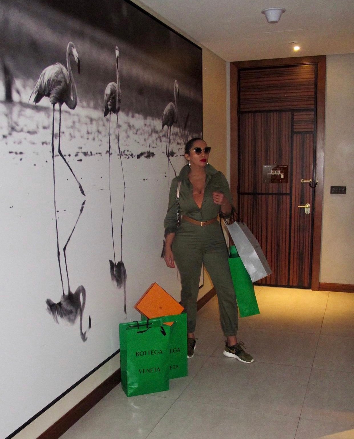 Image of OLIVE CARGO JUMPSUIT WITH BUTTONS (XL)