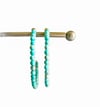 Turquoise bead open hoops