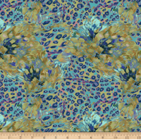 Image of Lush & Wild Cheetah Flowers Blue/Green