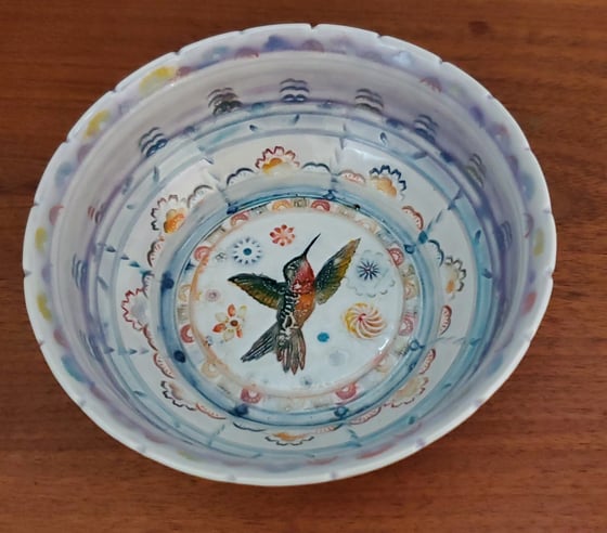 Image of Lilac Hummingbird Porcelain Dish