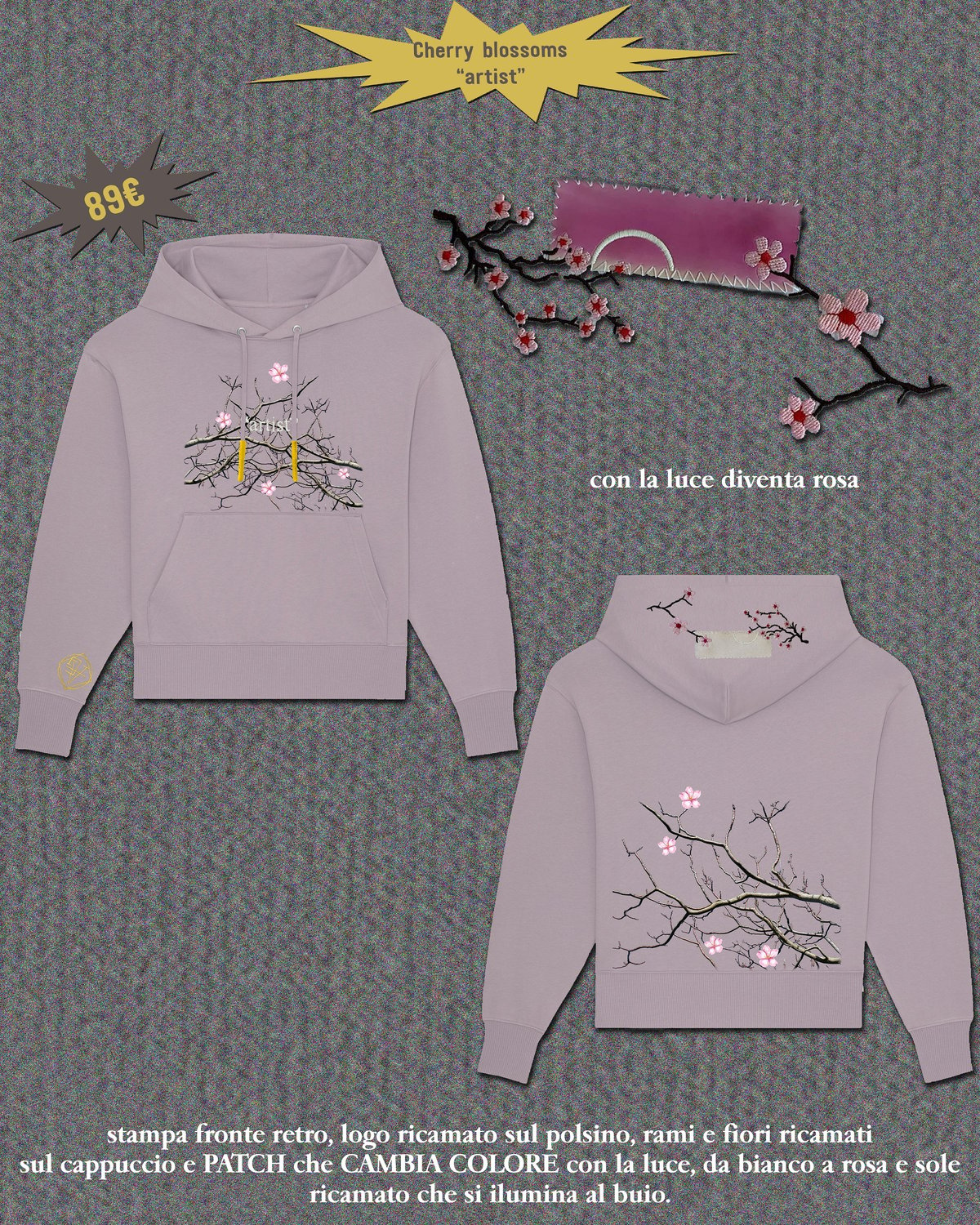Image of CHERRY BLOSSOMS "artist" HOODIE - NEW FIT!