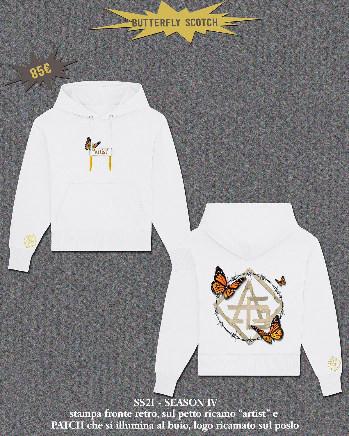 Image of BUTTERFLY SCOTCH HOODIE - NEW FIT!