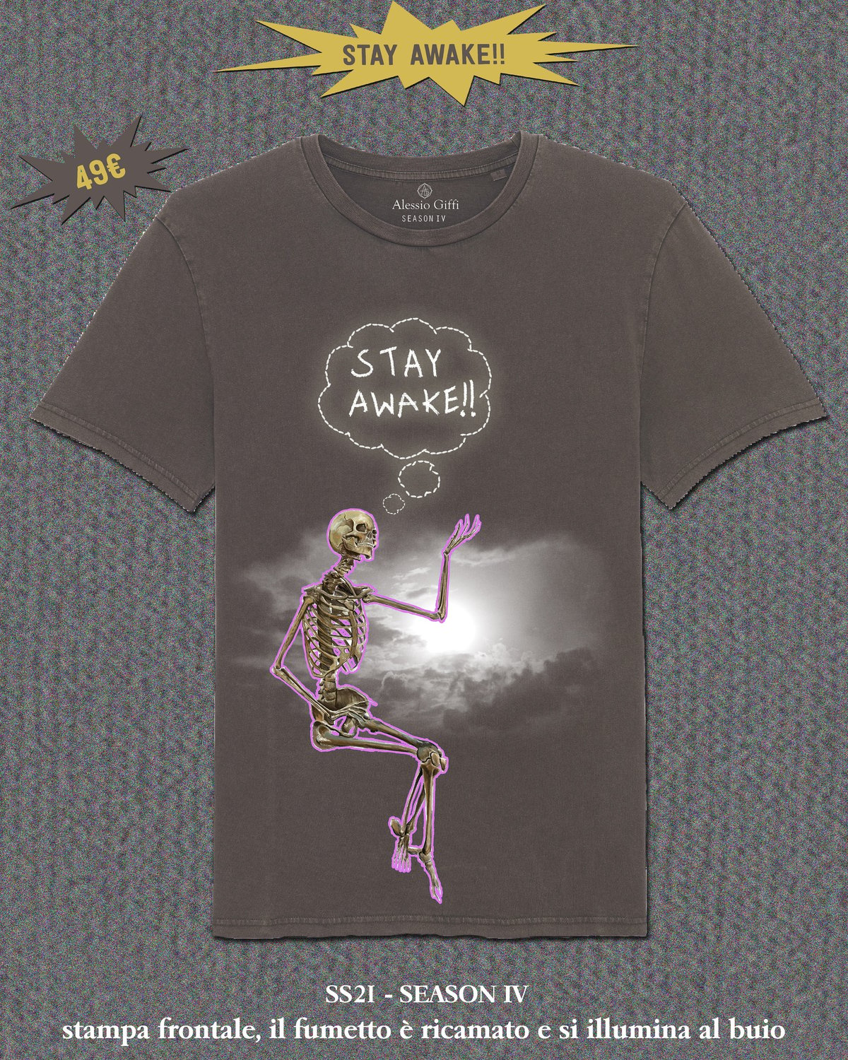 Image of RESTOCK STAY AWAKE!! VINTAGE - Tee glow in the dark