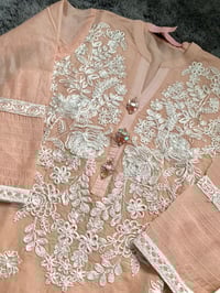 Image 3 of Eid collection- peach cotton net flared 3 pcs 