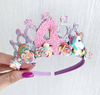 Image 1 of Birthday Unicorn tiara crown 