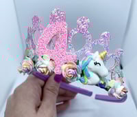 Image 2 of Birthday Unicorn tiara crown