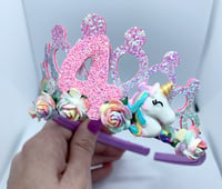 Image 2 of Birthday Unicorn tiara crown 