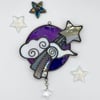 Iridescent Cobalt Blue Shooting star Suncatcher