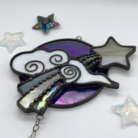 Image 2 of Iridescent Cobalt Blue Shooting star Suncatcher