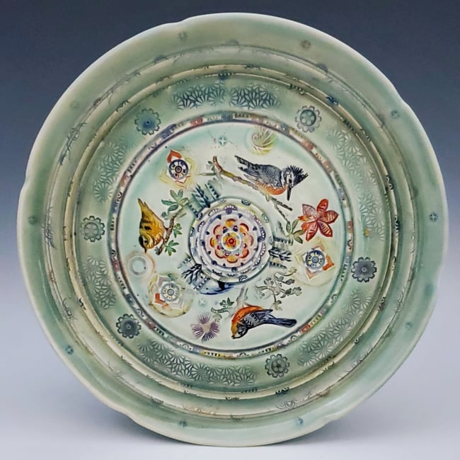 Bird Trio Porcelain Plate