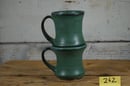 Image 1 of Green hourglass mugs, set of 2