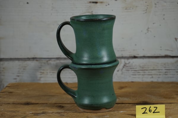 Image of Green hourglass mugs, set of 2