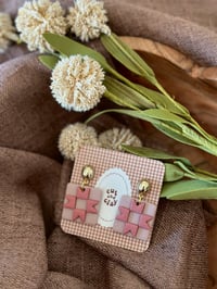Image 2 of Quilt Earrings (cream) 