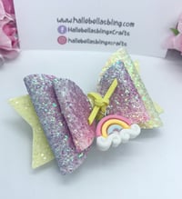 Image 1 of Pastel rainbow charm bow