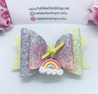 Image 4 of Pastel rainbow charm bow