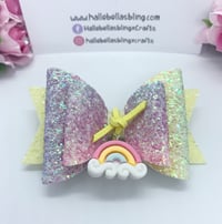 Image 3 of Pastel rainbow charm bow