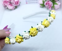 Image 1 of Lemon & white flower crown 