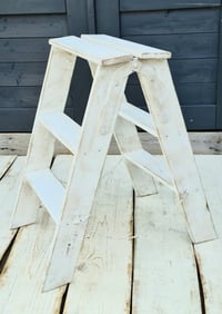 Wooden ladder white vintage H-60cm