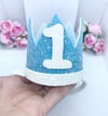 Baby blue and white Birthday crown 