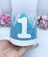 Baby blue and white Birthday crown 