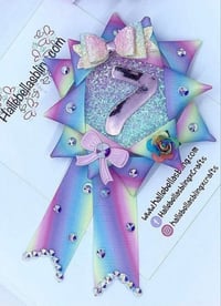 Image 1 of Pastel rainbow Birthday Rosette 