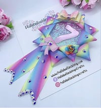Image 2 of Pastel rainbow Birthday Rosette 