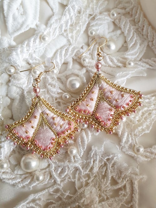 Image of Boucles d'oreilles SHANA rose poudré
