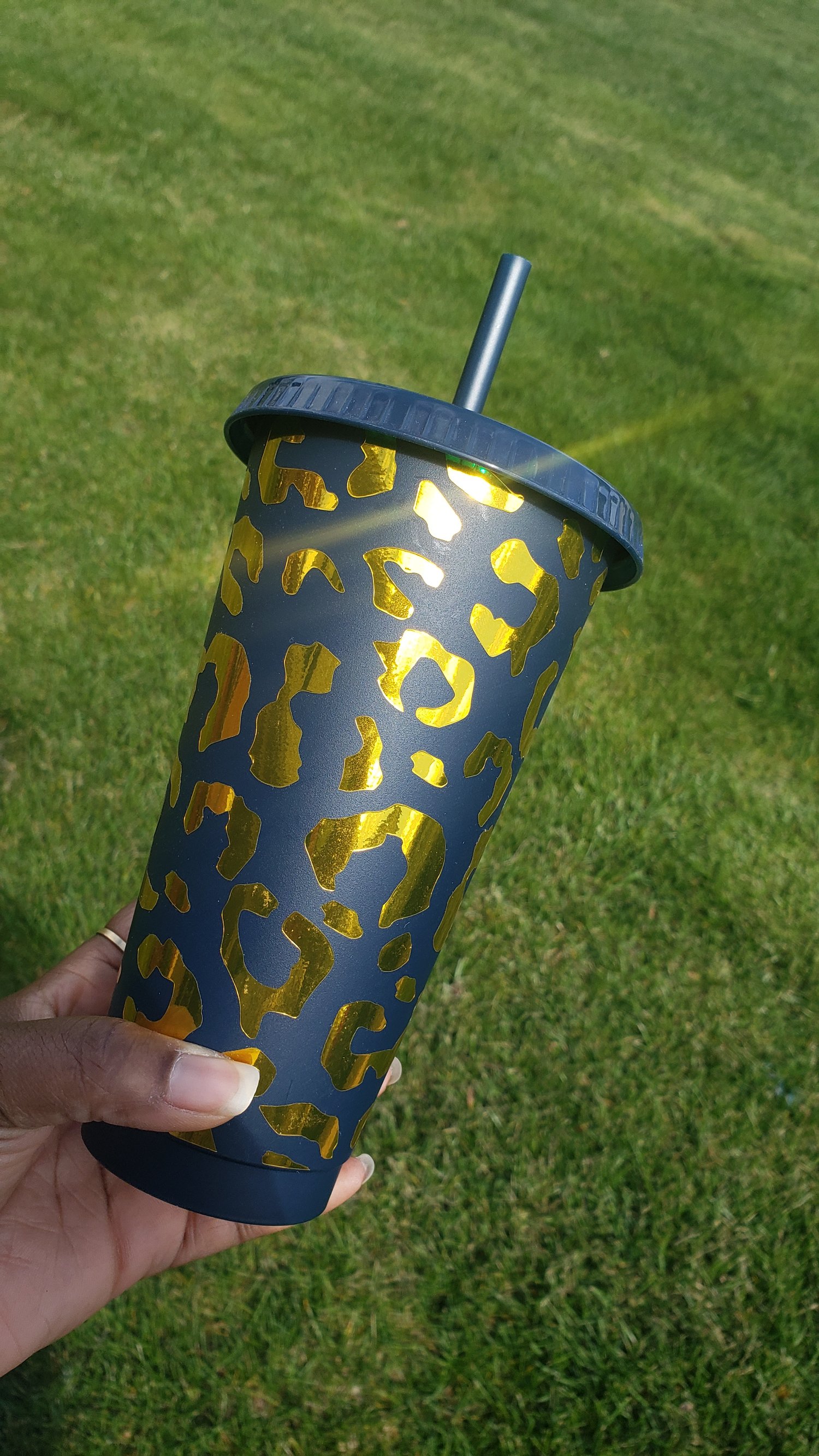 Image of GOLDEN CHEETAH 22 OZ. COLD LIQUID TUMBLERS