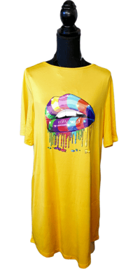 Image 1 of Dress Rainbow Dripping Lips