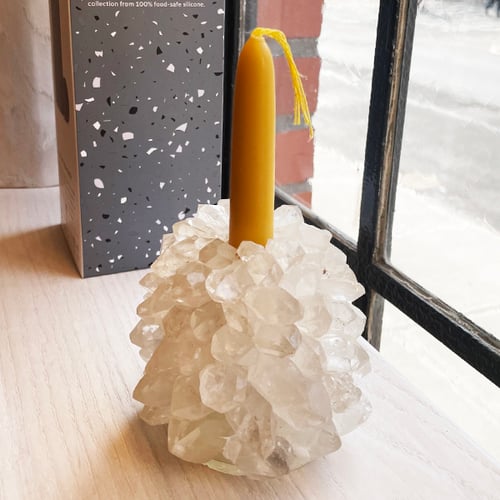Image of Small Quartz TAPER CANDLE HOLDER