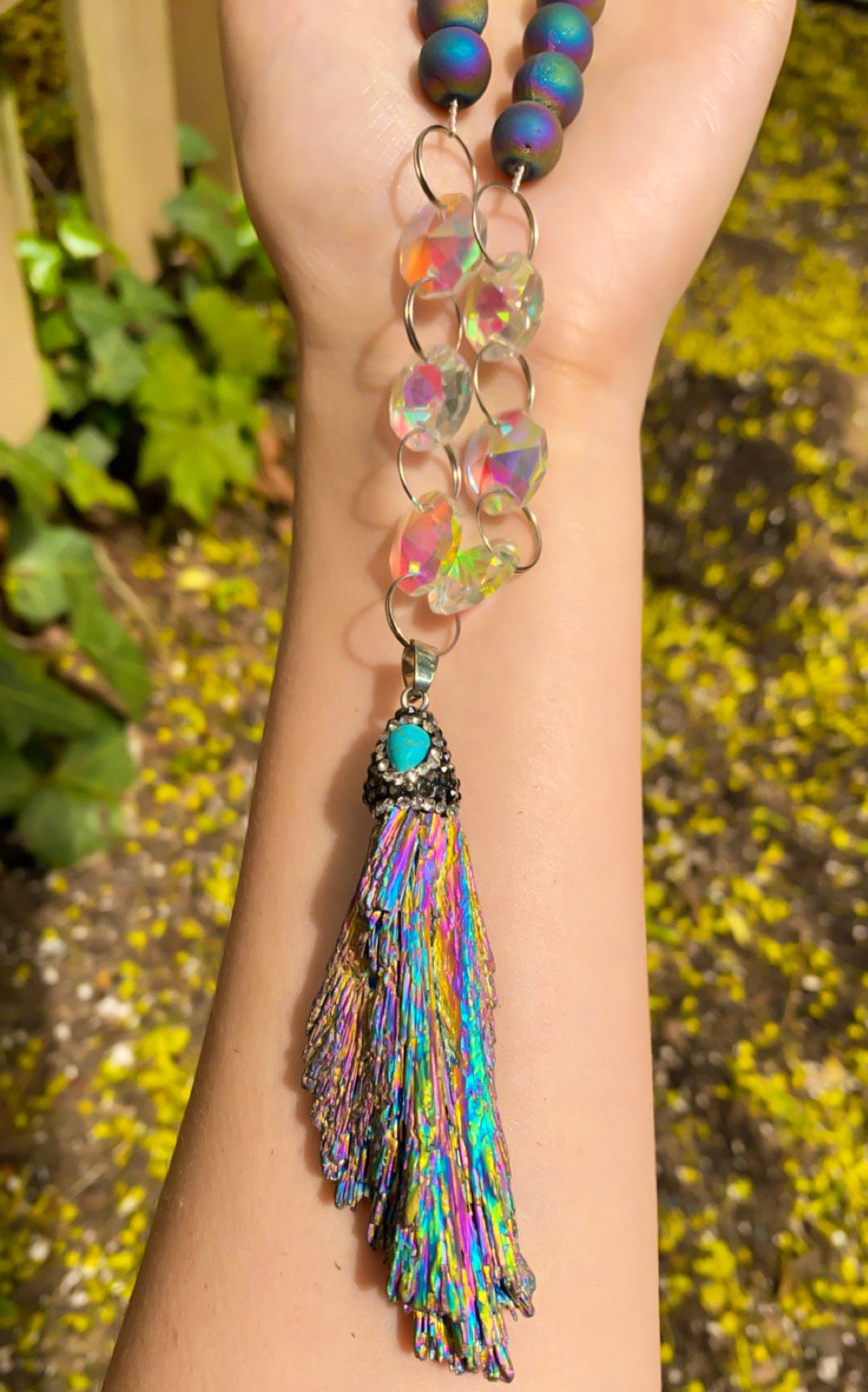 rainbow chained necklace 
