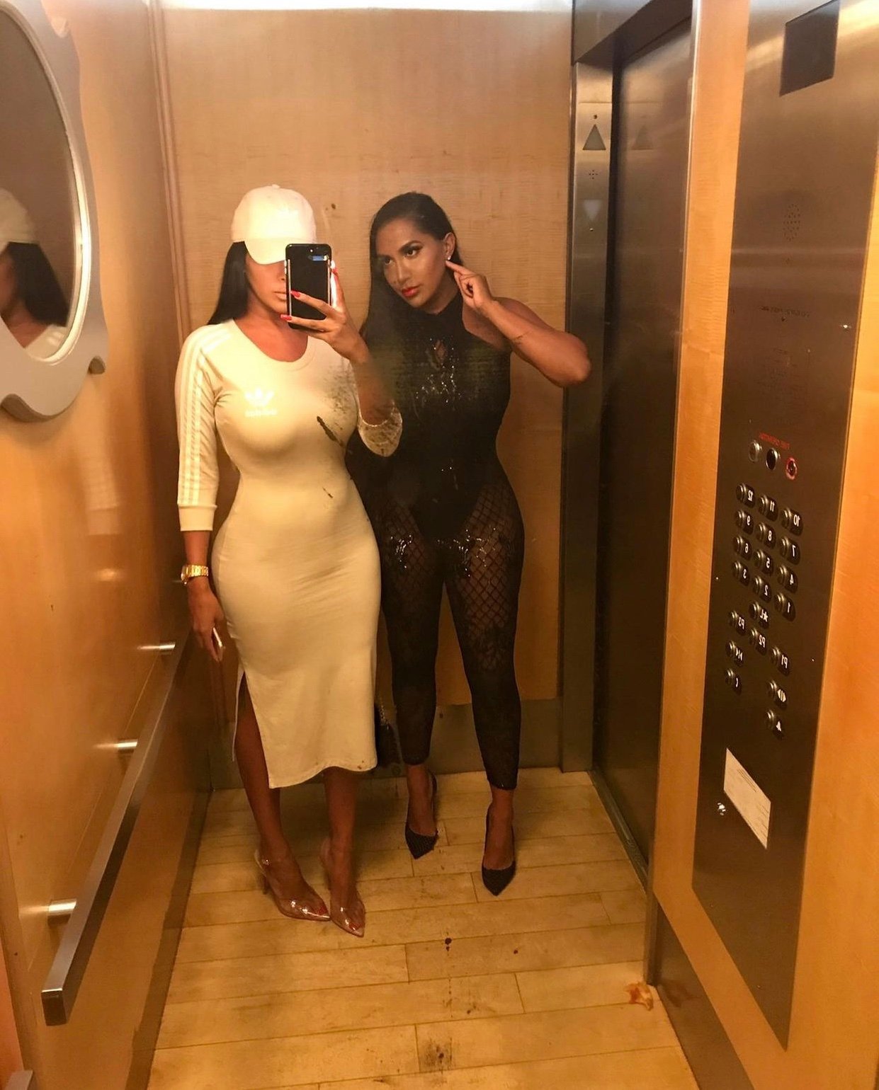Image of ADIDAS NUDE DRESS WITH SLIT WITH MATCHING CAP (MEDIUM)