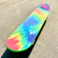 Image 1 of Rainbow Tie-dye Neon 7.5” Complete Skateboard