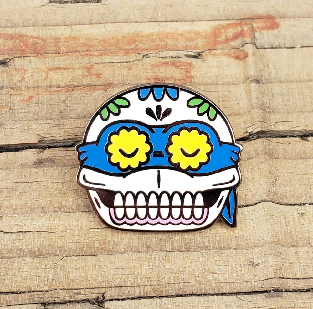 Blue TMNT Calavera 1" Enamel Pin 