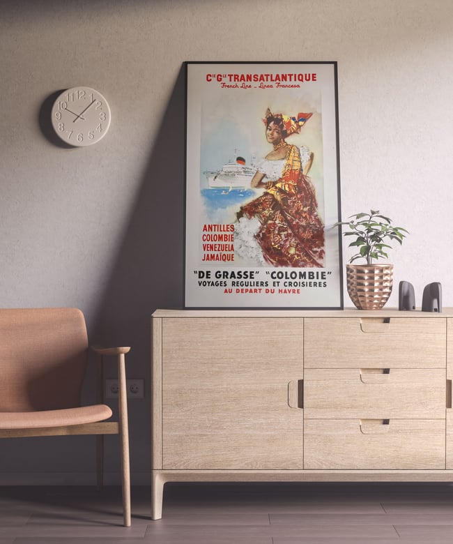 Cie GleTransatlantique - Antilles... | Albert Brenet | 1950 | Wall Art Print | Vintage Travel Poster