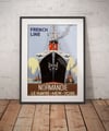 French Line Normandie | Colin Ashford | 1938 | Wall Art Print | Vintage Travel Poster