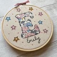 Image 5 of Liberty initial and star hoop 