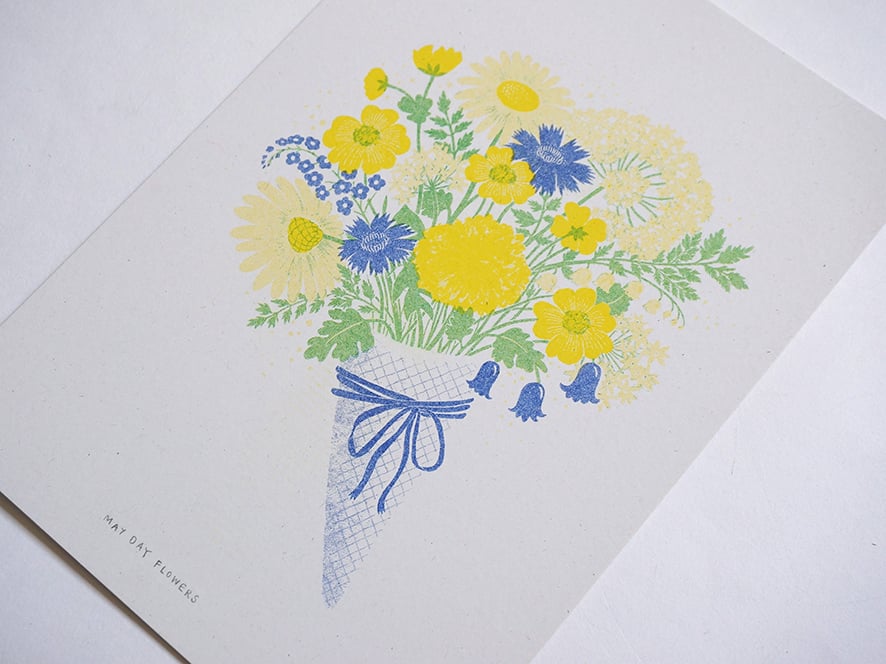 Image of May Day Flowers - Risograph Print