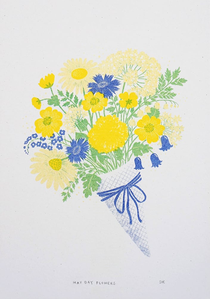 Image of May Day Flowers - Risograph Print