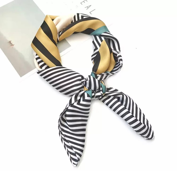 Image of Striped Colour Block Scarf