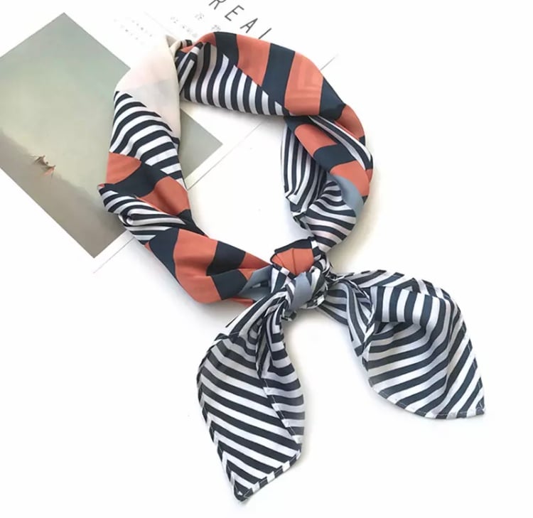 Image of Striped Colour Block Scarf